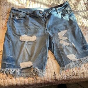 KanCan Light Blue Distressed Jean Shorts